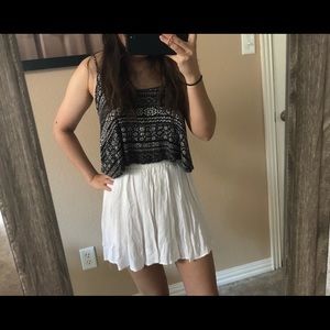 Flowy white mini skirt